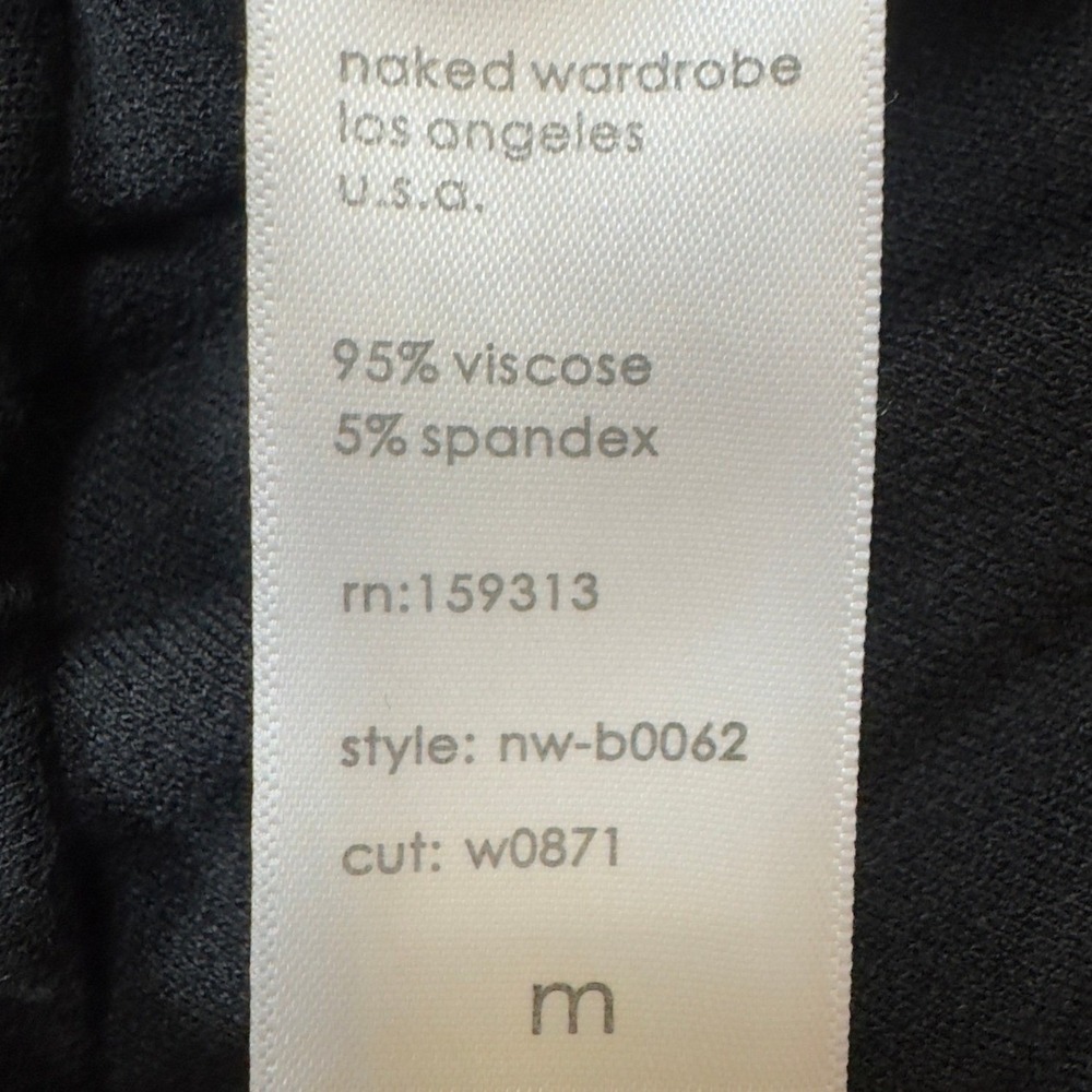 Naked Wardrobe One Shoulder Long Sleeve Bodysuit Black NW-B0062 Medium NWT - Picture 9 of 10